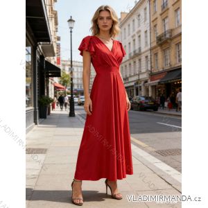 Šaty dlhé elegantný krátky rukáv dámske (S/M/L ONE SIZE) TALIANSKA MÓDA IM425893