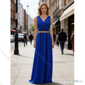 Šaty dlhé spoločenské na ramienka dámske (S/M/L ONE SIZE) TALIANSKA MÓDA IM425895