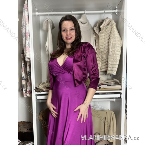 Bolerko saténové dlhý rukáv dámske CELESTE (S/M/L ONE SIZE) TALIANSKA MóDA IM3250003/DUR fuchsiová S/M/L