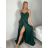 Šaty dlhé elegantné letné na ramienka dámske (XS/S/M ONE SIZE) TALIANSKA MÓDA IMM25M40243/DU smaragdová S/M