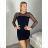 Šaty krátke elegantný dlhý rukáv dámske (S/M/L ONE SIZE) TALIANSKA MÓDA IMPLP2426047080