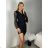 Šaty krátke elegantné dlhý rukáv dámske (S/M/L ONE SIZE) TALIANSKA MÓDA IMD25362