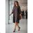 Šaty elegantné s flitrami dlhý rukáv dámske nadrozmer (46/48/50 ONE SIZE) TALIANSKA MÓDA IMD25337
