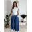 Nohavice dlhé letné riflové s opaskom dámske PALAZZO (S/M/L ONE SIZE) TALIANSKA MÓDA IMWCL251061