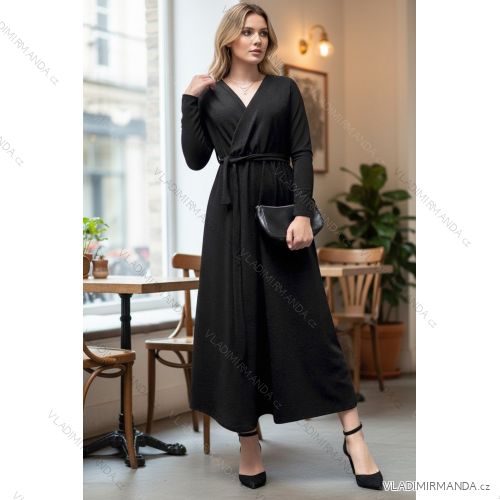 Šat elegantný trblietavé dlhý rukáv dámske (S/M/L ONE SIZE) TALIANSKA MÓDA IMD25350