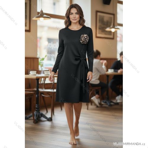 Šaty elegantný dlhý rukáv dámske nadrozmer (46/48/50 ONE SIZE) TALIANSKA MÓDA IMD25356