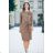 Šaty elegantný dlhý rukáv dámske nadrozmer (46/48/50 ONE SIZE) TALIANSKA MÓDA IMD25356