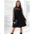 Šaty krátke elegantný dlhý rukáv dámske (S/M/L ONE SIZE) TALIANSKA MÓDA IMD25357