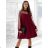 Šaty krátke elegantný dlhý rukáv dámske (S/M/L ONE SIZE) TALIANSKA MÓDA IMD25357