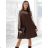 Šaty krátke elegantný dlhý rukáv dámske (S/M/L ONE SIZE) TALIANSKA MÓDA IMD25357