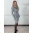 Šaty úpletové dlhý rukáv dámske INES (XS/S/M ONE SIZE) TALIANSKA MÓDA IMM25M9060/DUR černá XS/S/M