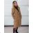 Kabát dlhý rukáv dámske (S/M/L ONE SIZE) TALIANSKA MÓDA IMPVN2525994/DU S/M/L tmavo hnedá