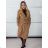 Kabát dlhý rukáv dámske (S/M/L ONE SIZE) TALIANSKA MÓDA IMPVN2525994/DU S/M/L tmavo hnedá