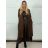 Kabát dlhý rukáv dámske (S/M/L ONE SIZE) TALIANSKA MÓDA IMPVN2525994/DU S/M/L tmavo hnedá