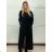 Kabát s opaskom dlhý rukáv dámske (S/M/L ONE SIZE) TALIANSKA MÓDA IMPVN25251008/DU čierna S/M/L