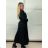 Kabát s opaskom dlhý rukáv dámske (S/M/L ONE SIZE) TALIANSKA MÓDA IMPVN25251008/DU čierna S/M/L