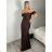 Šaty dlhé spoločenské carmen dámske (S/M ONE SIZE) TALIANSKA MÓDA IMPHD2576077/DR S / M hnedá