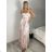 Šaty dlhé letné kvetované na ramienka dámske (S/M/L ONE SIZE) TALIANSKA MÓDA IMPBB25B26651/DUR sv. růžová S/M/L