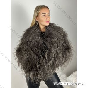 Kabátik kožuch chlpatý zimný dlhý rukáv dámsky (S/M/L ONE SIZE) TALIANSKA MÓDA IMWAR2583102-3