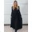 Šaty volnočasové dlhý rukáv dámske (S/M/L ONE SIZE) TALIANSKA MÓDA IMM25M55931/DU S/M/L čierna