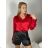 Košile dlhý rukáv dámska (S/M/L ONE SIZE) TALIANSKA MODA IMSD250001/DR S/M/L červená
