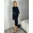 Šaty elegantný dlouhý rukáv dámske (S/M/L ONE SIZE) TALIANSKA MÓDA IMWHD25100/DR S/M/L čierna
