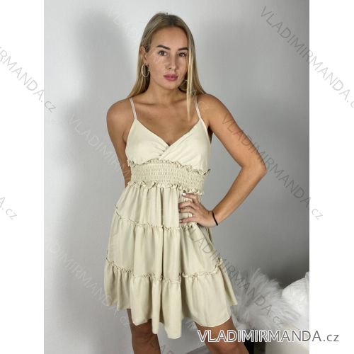 Šaty krátke letné na ramienka dámske (S/M ONE SIZE) TALIANSKA MÓDA IMPBB24B22578