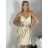 Šaty krátke letné na ramienka dámske (S/M ONE SIZE) TALIANSKA MÓDA IMPBB24B22578/DUR béžová S/M/L