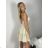 Šaty krátke letné na ramienka dámske (S/M ONE SIZE) TALIANSKA MÓDA IMPBB24B22578/DUR béžová S/M/L