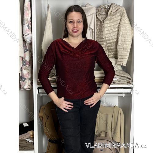 Tunika třpytivá dlhý rukáv dámska (S/M/L ONE SIZE) TALIANSKA MÓDA IMD251117
