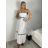 Šaty dlhé voľnočasové letné na ramienka dámske (S/M/L ONE SIZE) TALIANSKA MÓDA IMPOC259597/DU S/M/L biela