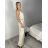 Súprava elegantné letní top a nohavice dámske (S/M/L ONE SIZE) TALIANSKA MÓDA IMPVN251113/DU S/M/L béžová