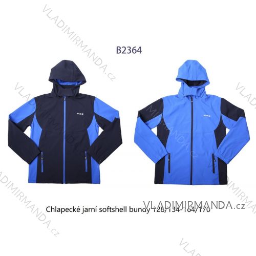 Bunda softshellová dlhý rukáv na zips s kapucňou dorast chlapčenská (128/134-164/170) WOLF B2364/A/KUS