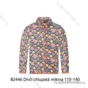 Mikina chlpatá dlhý rukáv detská dorast dievčenské (110-140) WOLF B2446/KUS