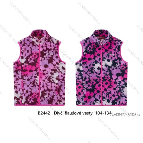 Vesta fleecová bez rukávov detská dorast dievčenská (104-134) WOLF B2442/KUS