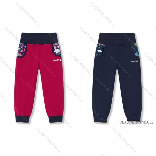 Nohavice softshell detské dievčenské a chlapčenské (86-98) WOLF B2581/KUS