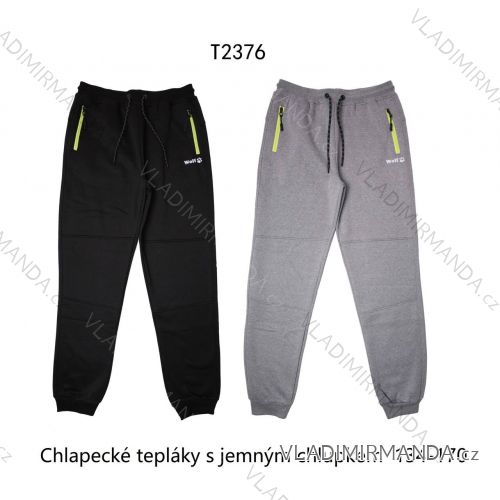 Tepláky s jemným chlpom dlhé detské dorast chlapčenské (134-170) WOLF T2376/KUS