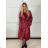 Kabát koženkový oversize s opaskom dlhý rukáv dámsky TARA (S/M/L ONE SIZE) TALIANSKA MÓDA IMWCA251111/DU S/M/L vínová
