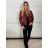 Bunda ekokoženková dlhý rukáv dámska (S/M ONE SIZE) TALIANSKA MÓDA IMD23709/DU S/M hnedá