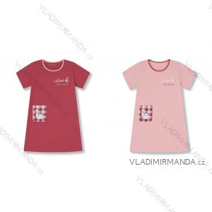 Maxitriko s vreckom krátky rukáv dámske nadrozmer (S-3XL) WOLF D2532/KUS