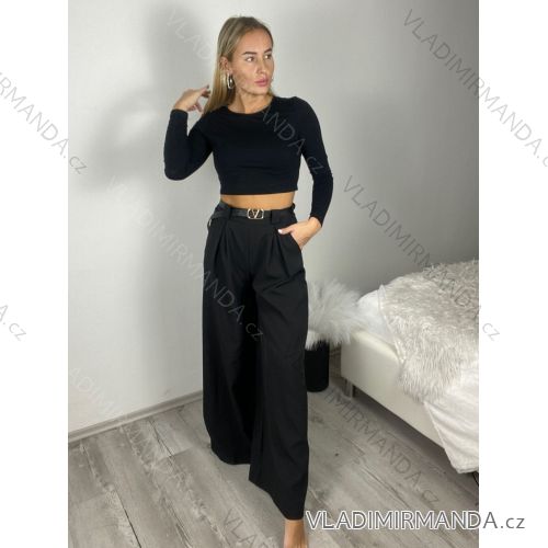 Nohavice elegantné s opaskom dámske (S/M/L ONE SIZE) TALIANSKA MÓDA IMC25089