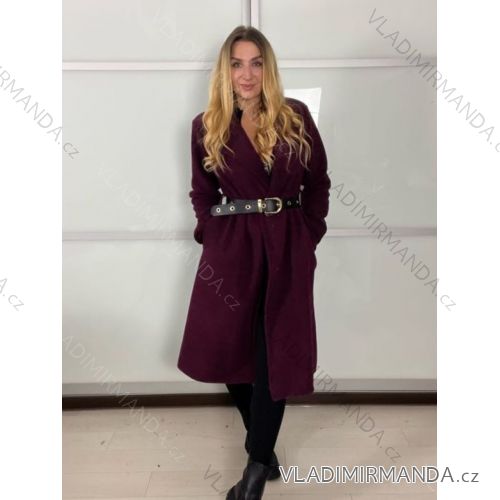 Kabát s páskem dlhý rukáv dámsky (S/M/L ONE SIZE) TALIANSKA MÓDA IMWCN256375