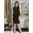 Šaty krátke oversize mikinové dlhý rukáv dámske (S/M/L ONE SIZE) TALIANSKA MÓDA IMD25222/DU S/M/L hnedá