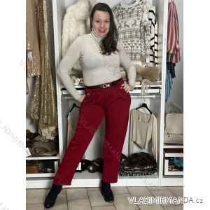 Nohavice voľnočasové s opaskom dámske (S/M/L ONE SIZE) TALIANSKA MÓDA IM425823/DU
