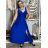 Šaty elegantné spoločenské dlhé na ramienka dámske (L/XL ONE SIZE) TALIANSKA MÓDA IM325100/DUR modrá královská, L/XL
