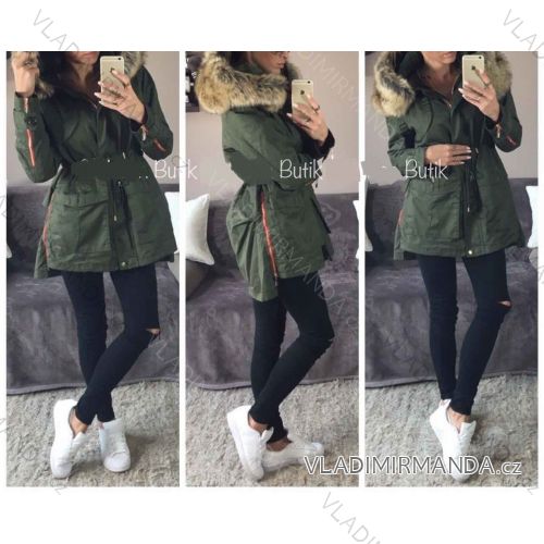 Kabát s kožušinkou dámsky (m-2xl) Poľsko MODA PM217015
