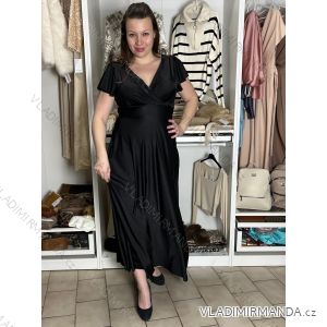 Šaty dlhé elegantný krátky rukáv dámske ANAPOLYS  (M/L/XL ONE SIZE) TALIANSKA MÓDA IM425893/DUR