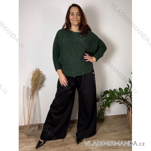 Svetr dlhý rukáv dámska nadrozmer OLIVIE(54/56/58 ONE SIZE) TALIANSKA MÓDA IM4261112/DU 54/56/58 tmavo zelená