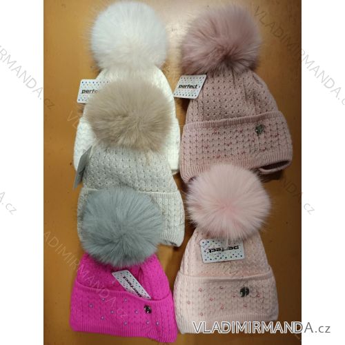 Čiapka zimná dievčenská detská až dorast (4-12 rokov) POĽSKÁ VÝROBA PVB25007