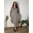 Šaty volnočasové dlhý rukáv dámske nadrozmer (48/50/52 ONE SIZE) TALIANSKA MÓDA IM4261113/DR  béžová